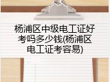 杨浦区中级电工证好考吗多少钱(杨浦区电工证考容易)