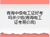 青海中级电工证好考吗多少钱(青海电工证考易价高)
