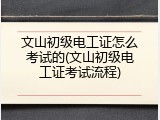 文山初级电工证怎么考试的(文山初级电工证考试流程)