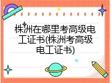 株洲在哪里考高级电工证书(株洲考高级电工证书)
