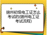 锦州初级电工证怎么考试的(锦州电工证考试流程)