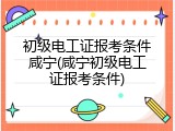 初级电工证报考条件咸宁(咸宁初级电工证报考条件)