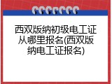 西双版纳初级电工证从哪里报名(西双版纳电工证报名)
