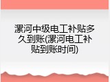 漯河中级电工补贴多久到账(漯河电工补贴到账时间)