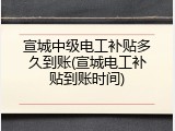 宣城中级电工补贴多久到账(宣城电工补贴到账时间)