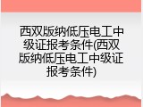 西双版纳低压电工中级证报考条件(西双版纳低压电工中级证报考条件)