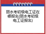 丽水考初级电工证在哪报名(丽水考初级电工证报名)