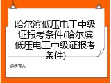 哈尔滨低压电工中级证报考条件(哈尔滨低压电工中级证报考条件)