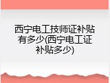 西宁电工技师证补贴有多少(西宁电工证补贴多少)