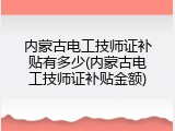 内蒙古电工技师证补贴有多少(内蒙古电工技师证补贴金额)