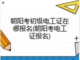 朝阳考初级电工证在哪报名(朝阳考电工证报名)