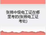 张掖中级电工证在哪里考的(张掖电工证考处)