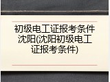 初级电工证报考条件沈阳(沈阳初级电工证报考条件)