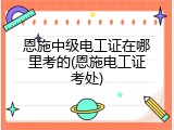 恩施中级电工证在哪里考的(恩施电工证考处)