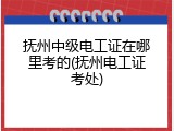 抚州中级电工证在哪里考的(抚州电工证考处)
