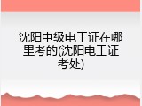 沈阳中级电工证在哪里考的(沈阳电工证考处)