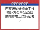 西双版纳维修电工技师证怎么考(西双版纳维修电工技师证考)