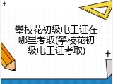 攀枝花初级电工证在哪里考取(攀枝花初级电工证考取)