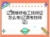 辽源维修电工技师证怎么考(辽源考技师证)