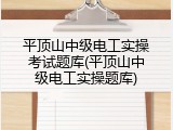 平顶山中级电工实操考试题库(平顶山中级电工实操题库)