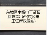 东城区中级电工证最新政策出台(东区电工证新政发布)