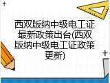 西双版纳中级电工证最新政策出台(西双版纳中级电工证政策更新)