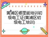 黄浦区哪里能培训初级电工证(黄浦区初级电工培训)