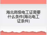 海北高级电工证需要什么条件(海北电工证条件)