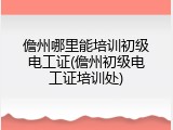 儋州哪里能培训初级电工证(儋州初级电工证培训处)
