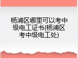 杨浦区哪里可以考中级电工证书(杨浦区考中级电工处)