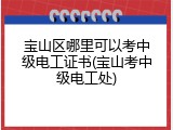 宝山区哪里可以考中级电工证书(宝山考中级电工处)