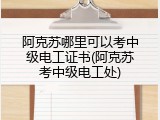 阿克苏哪里可以考中级电工证书(阿克苏考中级电工处)