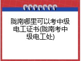 陇南哪里可以考中级电工证书(陇南考中级电工处)