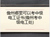 儋州哪里可以考中级电工证书(儋州考中级电工处)