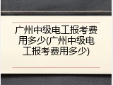 广州中级电工报考费用多少(广州中级电工报考费用多少)