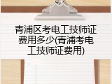 青浦区考电工技师证费用多少(青浦考电工技师证费用)