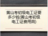 黄山考初级电工证要多少钱(黄山考初级电工证费用高)