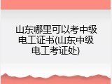 山东哪里可以考中级电工证书(山东中级电工考证处)