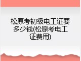 松原考初级电工证要多少钱(松原考电工证费用)