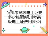 铜川考高级电工证要多少钱呢(铜川考高级电工证费用多少)