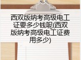 西双版纳考高级电工证要多少钱呢(西双版纳考高级电工证费用多少)