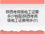 陕西考高级电工证要多少钱呢(陕西考高级电工证费用多少)