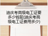 迪庆考高级电工证要多少钱呢(迪庆考高级电工证费用多少)