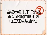 白银中级电工证怎么查询成绩(白银中级电工证成绩查询)