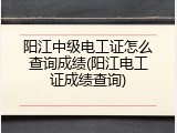 阳江中级电工证怎么查询成绩(阳江电工证成绩查询)