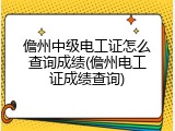 儋州中级电工证怎么查询成绩(儋州电工证成绩查询)