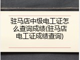 驻马店中级电工证怎么查询成绩(驻马店电工证成绩查询)