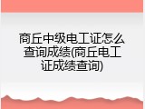 商丘中级电工证怎么查询成绩(商丘电工证成绩查询)