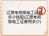 辽源考高级电工证要多少钱呢(辽源考高级电工证费用多少)