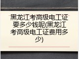 黑龙江考高级电工证要多少钱呢(黑龙江考高级电工证费用多少)